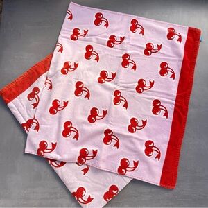 Cherry Print Cotton Beach Towels (set of 2)